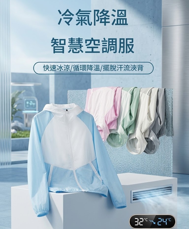 夏季降溫輕量涼感風扇衣外套