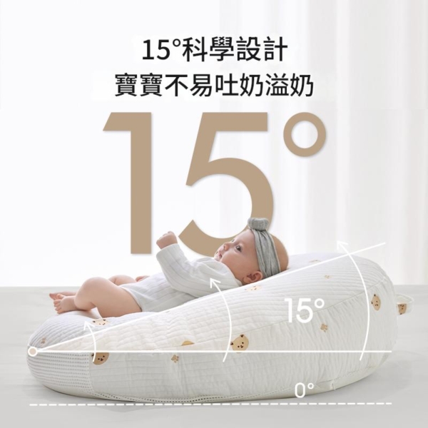新生兒防吐奶枕・寶寶防溢嗆護脊睡墊