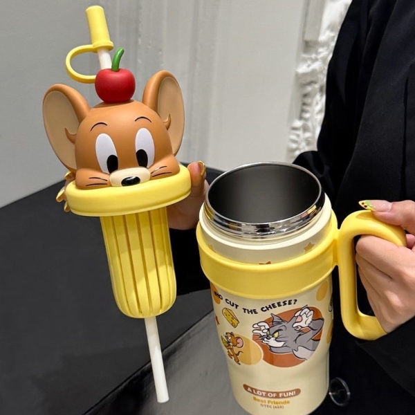 【湯姆貓與傑利鼠】🧀 立體公仔保溫水壺 不鏽鋼冰壩杯