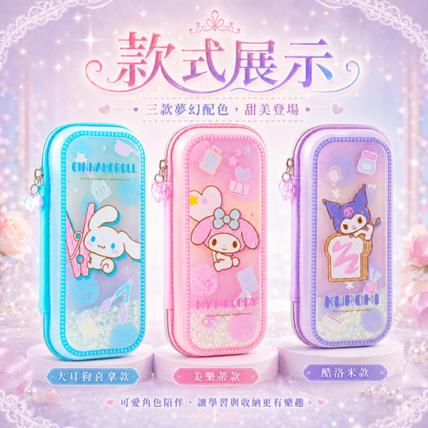 【三麗鷗】夢幻流沙硬殼大容量筆袋 鉛筆盒